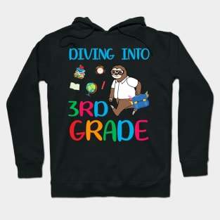 Diving Into 3rd Grade Dabbing Sloth Back To School Hoodie